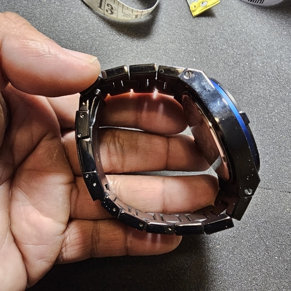 Vince Camuto Quartz Watch VC/1009BLBK The Master Blue Aluminum Black Ion-Plated - Picture 5 of 10